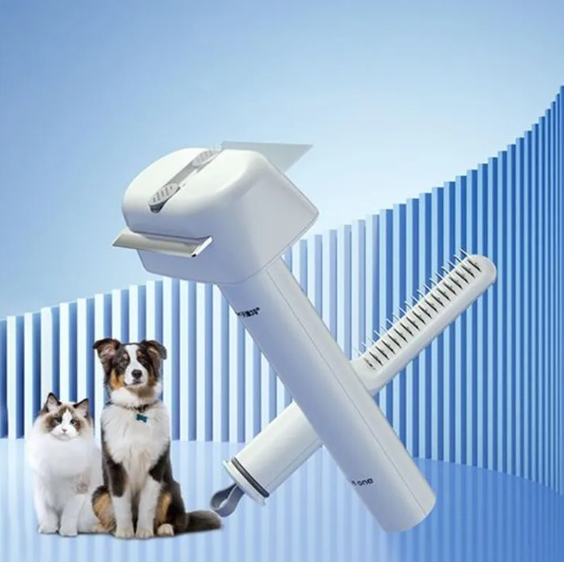 2 - In-1 Pet Brush With Fur Trimmer For Effective Grooming