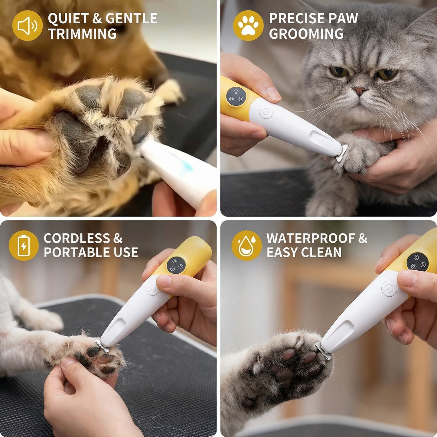 Pet Paw Trimmer – Quiet, Cordless Grooming Trimmer for Dogs & Cats
