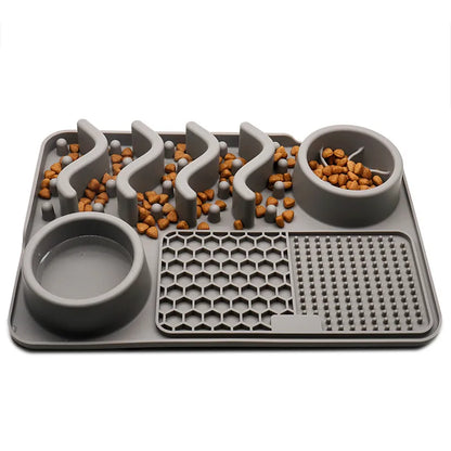 Interactive Lick Mat For Dogs And Cats - Anti - Snare Bowl With Food Search Game