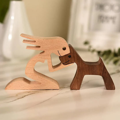 Artfully Carved Dog Statue