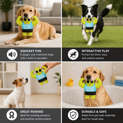 Durable Squeaky Muscle Buddy Dog Toy