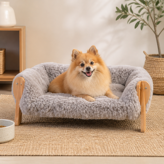 Luxury Elevated Solid Wood Dog Couch Bed
