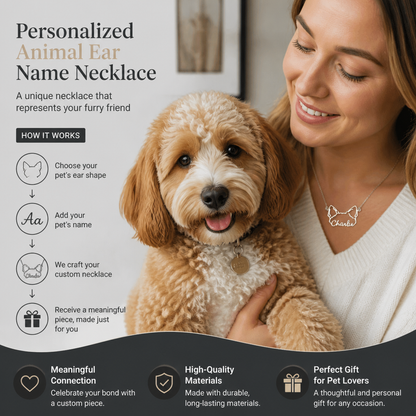 Personalized Animal Ear Name Necklace