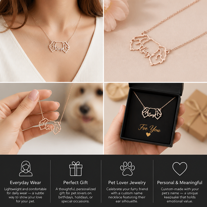 Personalized Animal Ear Name Necklace