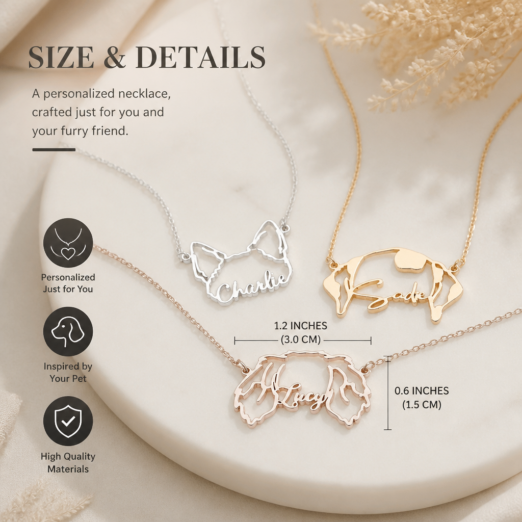 Personalized Animal Ear Name Necklace