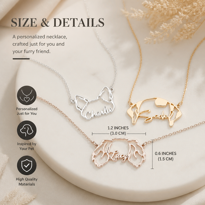 Personalized Animal Ear Name Necklace