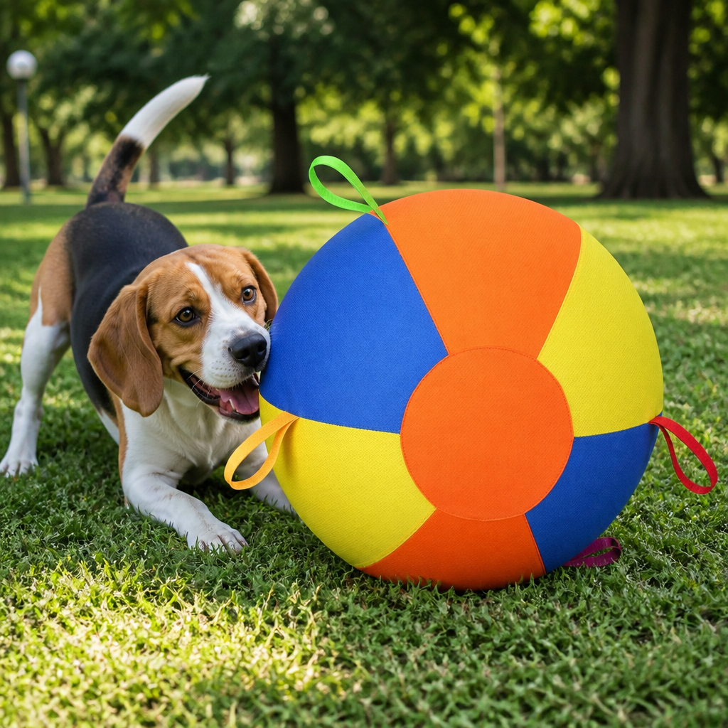 Interactive Colorful Herding Ball with Handles for Dogs – Durable Outdoor Training Toy