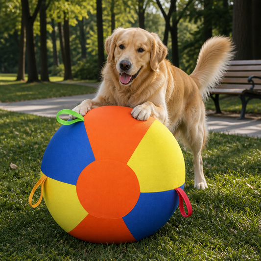 Interactive Colorful Herding Ball with Handles for Dogs – Durable Outdoor Training Toy