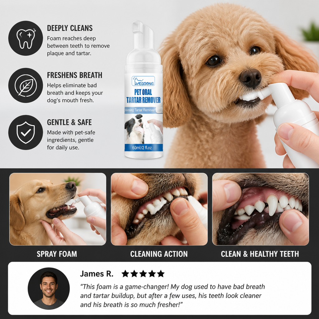 Dog Dental Cleaning Foam – Brighter Teeth & Fresh Breath