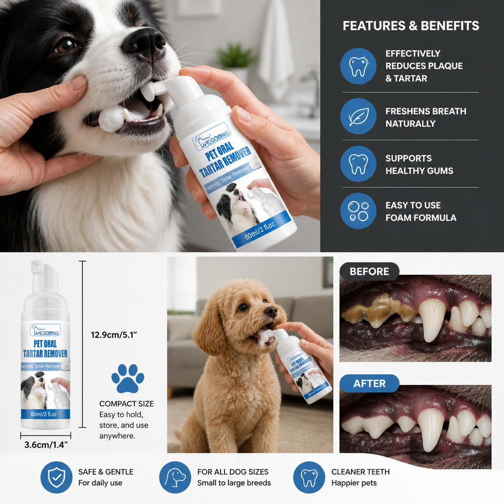 Dog Dental Cleaning Foam – Brighter Teeth & Fresh Breath