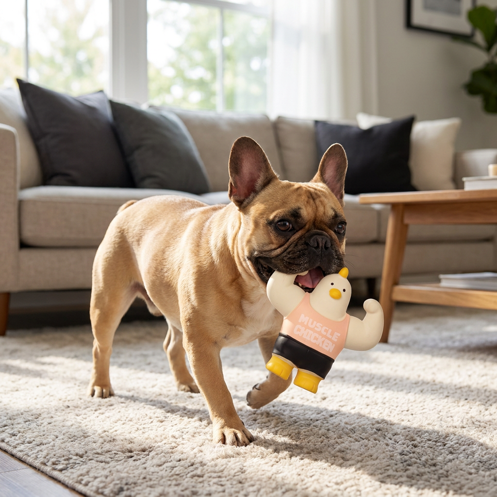 Durable Squeaky Muscle Buddy Dog Toy