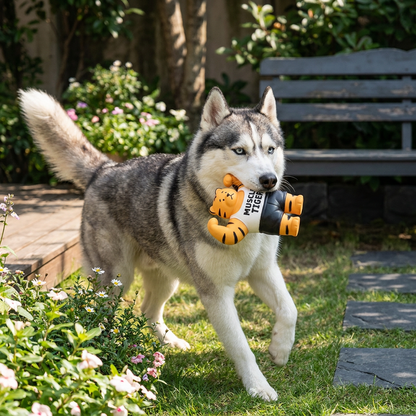 Durable Squeaky Muscle Buddy Dog Toy