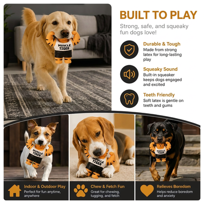 Durable Squeaky Muscle Buddy Dog Toy