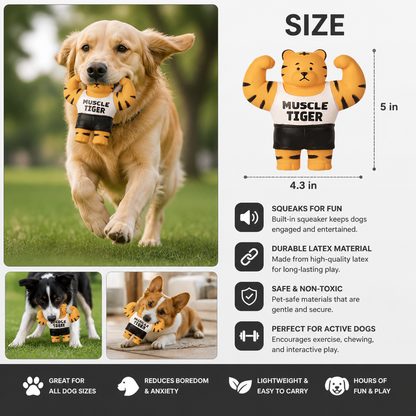 Durable Squeaky Muscle Buddy Dog Toy