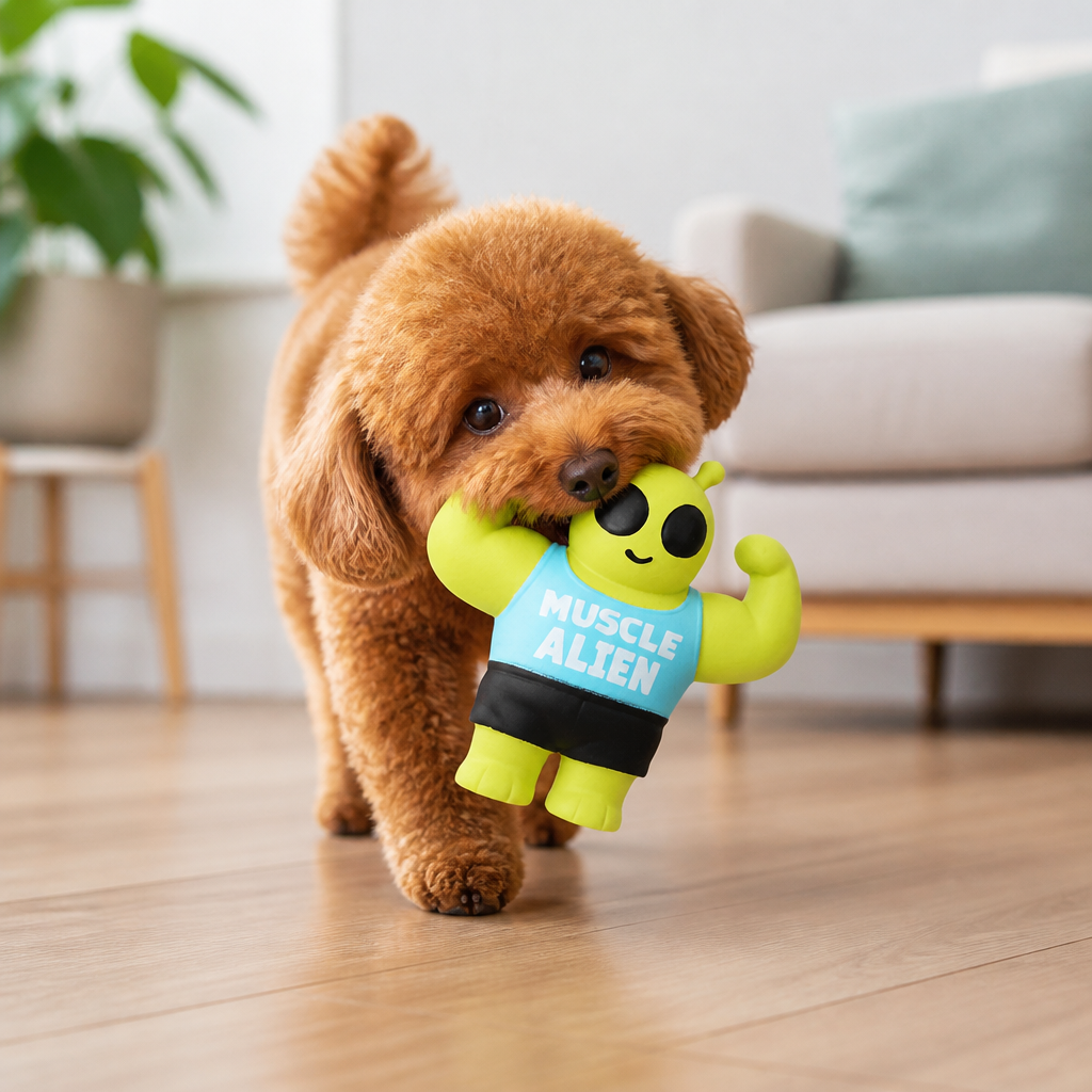 Durable Squeaky Muscle Buddy Dog Toy