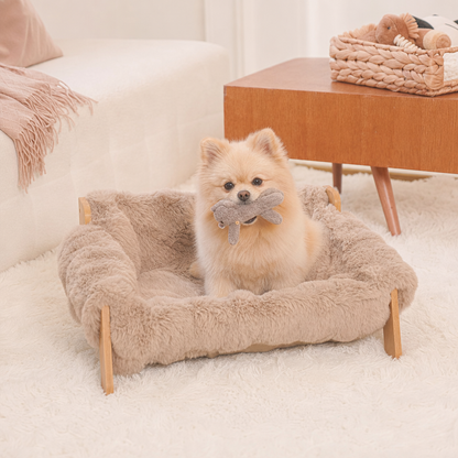 Luxury Elevated Solid Wood Dog Couch Bed