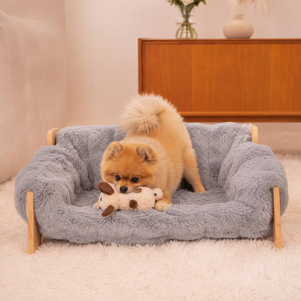 Luxury Elevated Solid Wood Dog Couch Bed
