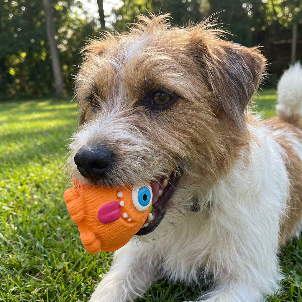 Durable Eco-Friendly Monster Teeth Cleaning Latex Squeaky Dog Toy