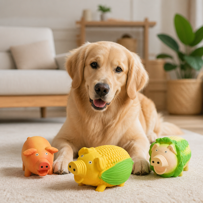 Durable Squeaky Latex Farm Animal Dog Toy