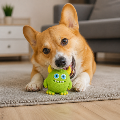 Durable Eco-Friendly Monster Teeth Cleaning Latex Squeaky Dog Toy