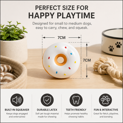 Colorful Squeaky Donut Dog Toy