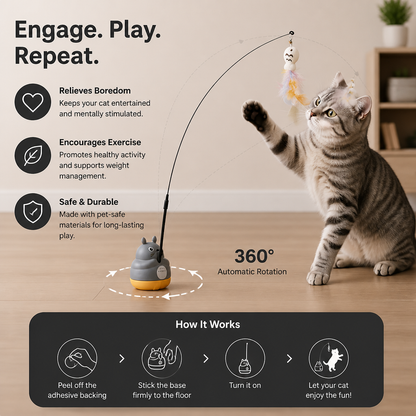360° Interactive Self-Play Cat Teaser