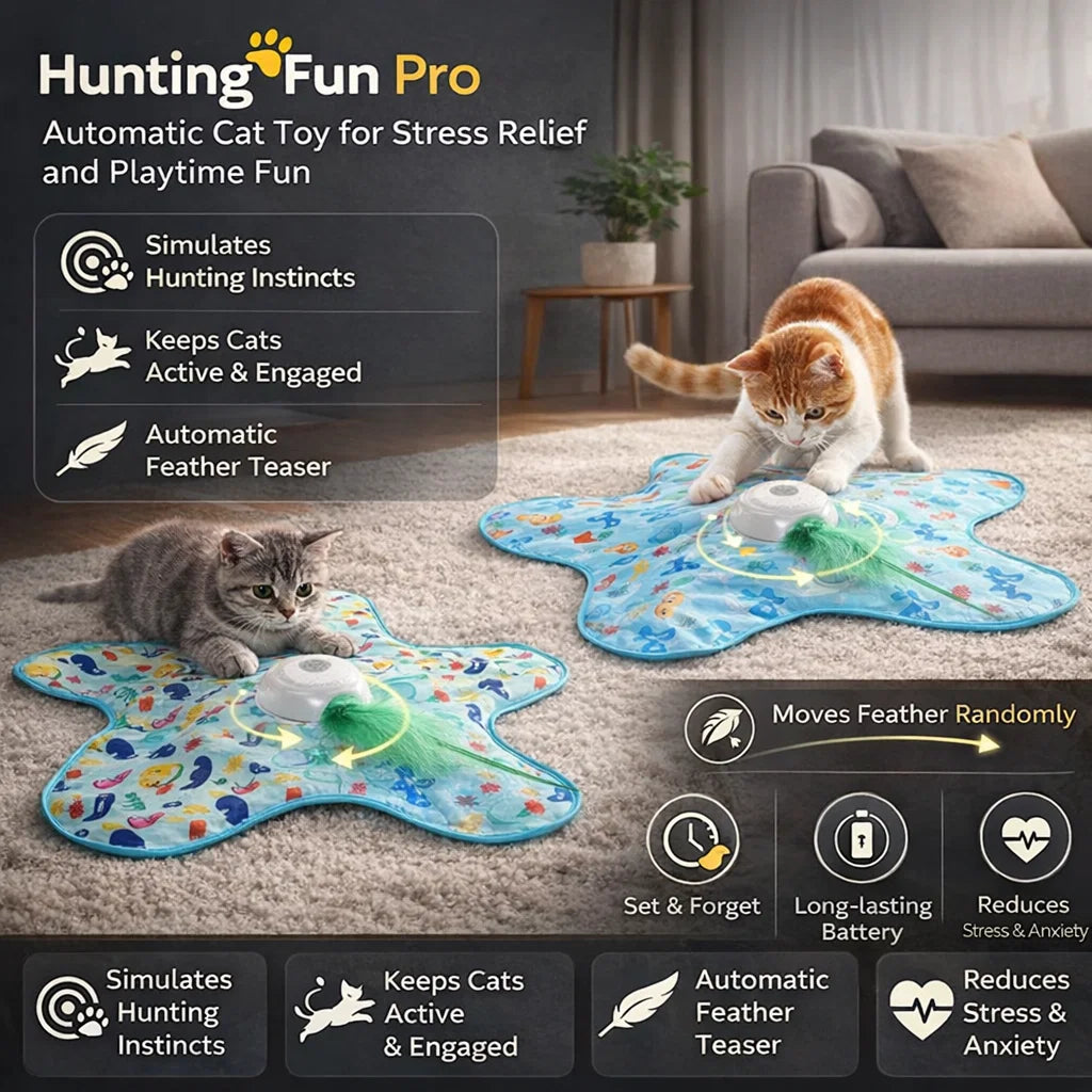 HuntingFun Pro – Automatic cat toy for stress relief and playtime fun